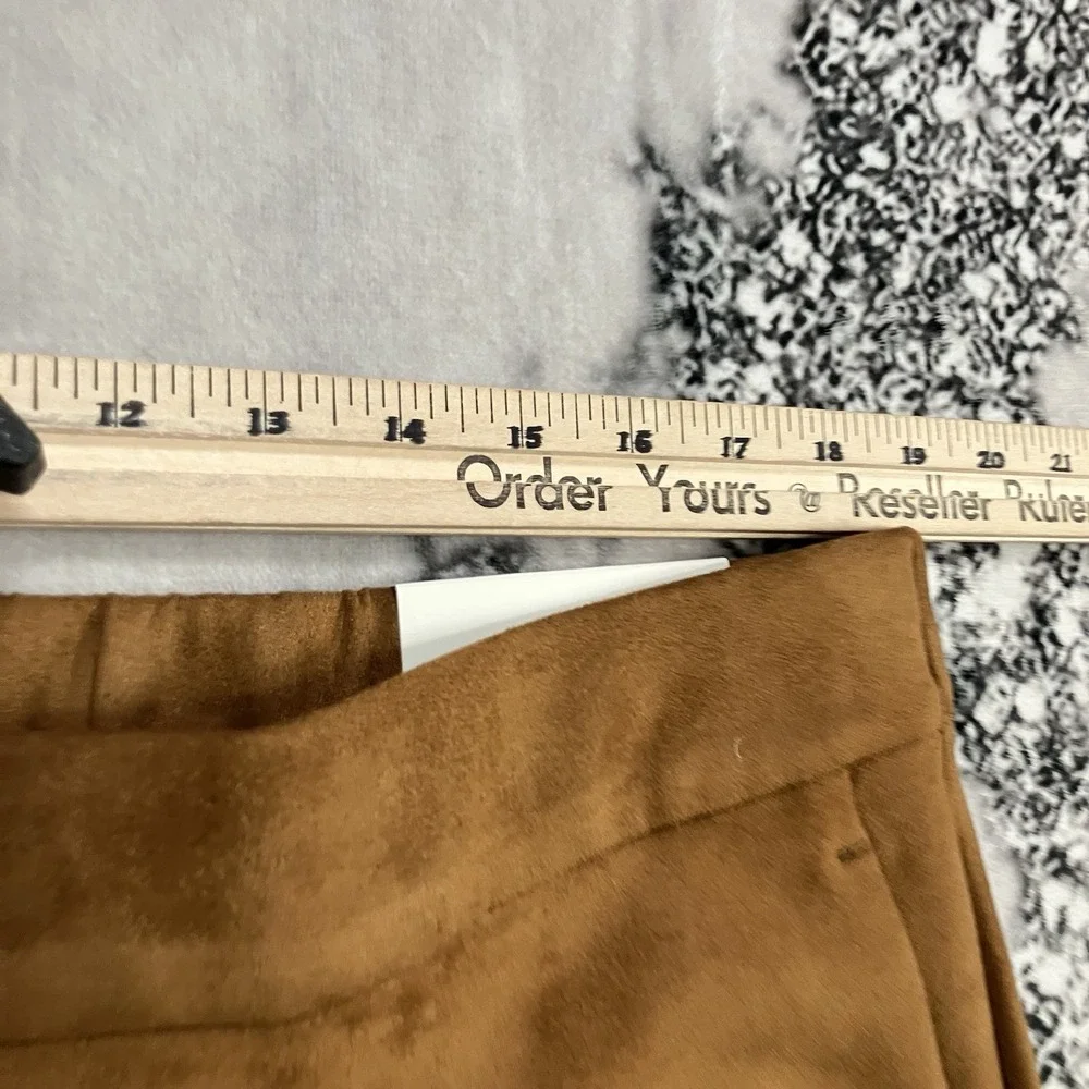 Ann Taylor The Easy Ankle Pants Womens Size XL Brown‎ Faux Suede High Rise NWT